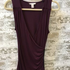 Burgundy, side zip and rouched top